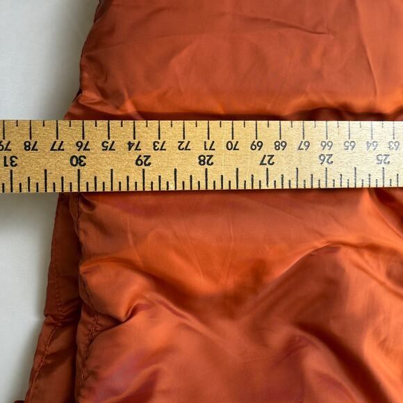 Surlansive Burnt Orange Down Puffer Coat w/ Fur Trim Hood Size 36 Small - Picture 7 of 16